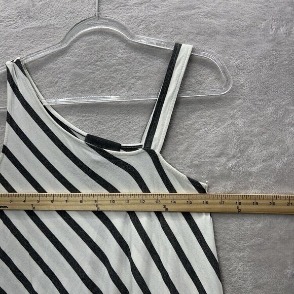 Anthropologie Sunday In Brooklyn Top Women’s Small Gray Striped Asymmetric Strap - Picture 6 of 11